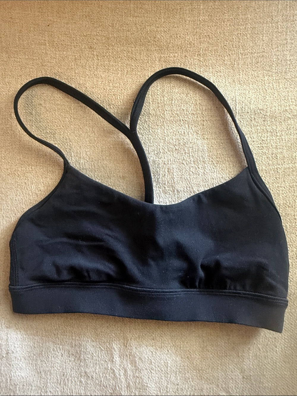 lululemon athletica Black Thin-Strap Light Support Sports Bra